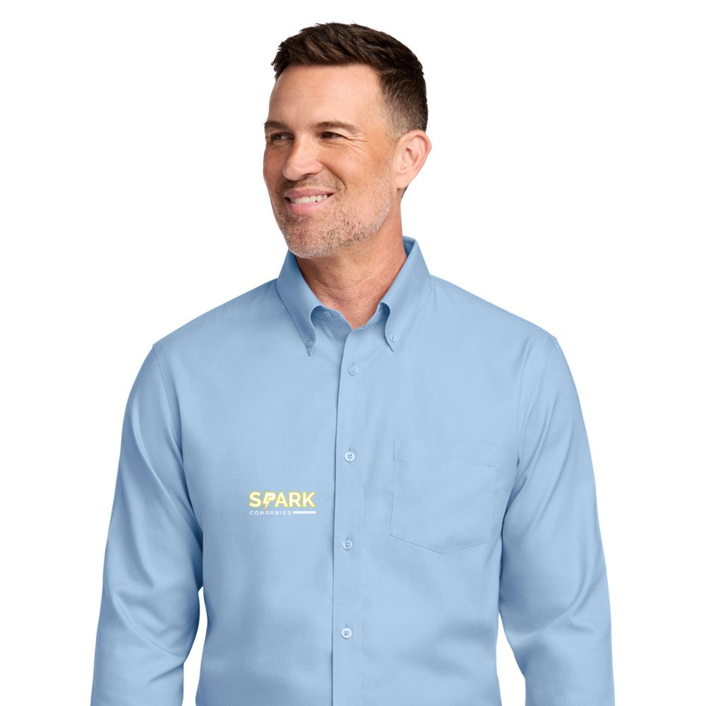 Spark Companies Brooks Brothers Wrinkle-Free Stretch Nailhead Shirt - Newport Blue