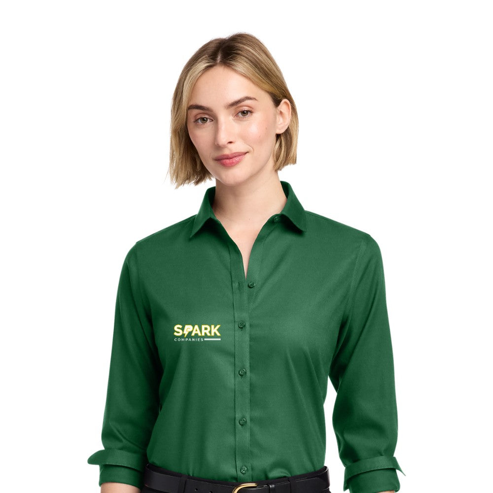 Spark Companies Brooks Brothers Women's Wrinkle-Free Stretch Nailhead Shirt - Club Green