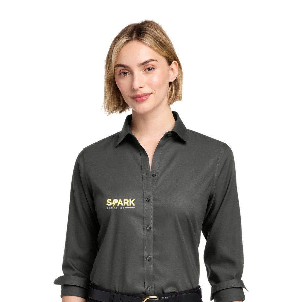Spark Companies Brooks Brothers Women's Wrinkle-Free Stretch Nailhead Shirt - Deep Black