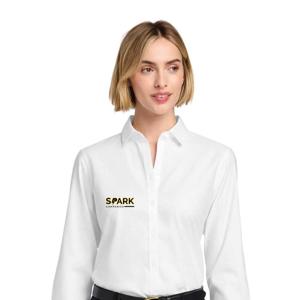 Spark Companies Brooks Brothers Women's Wrinkle-Free Stretch Nailhead Shirt - White
