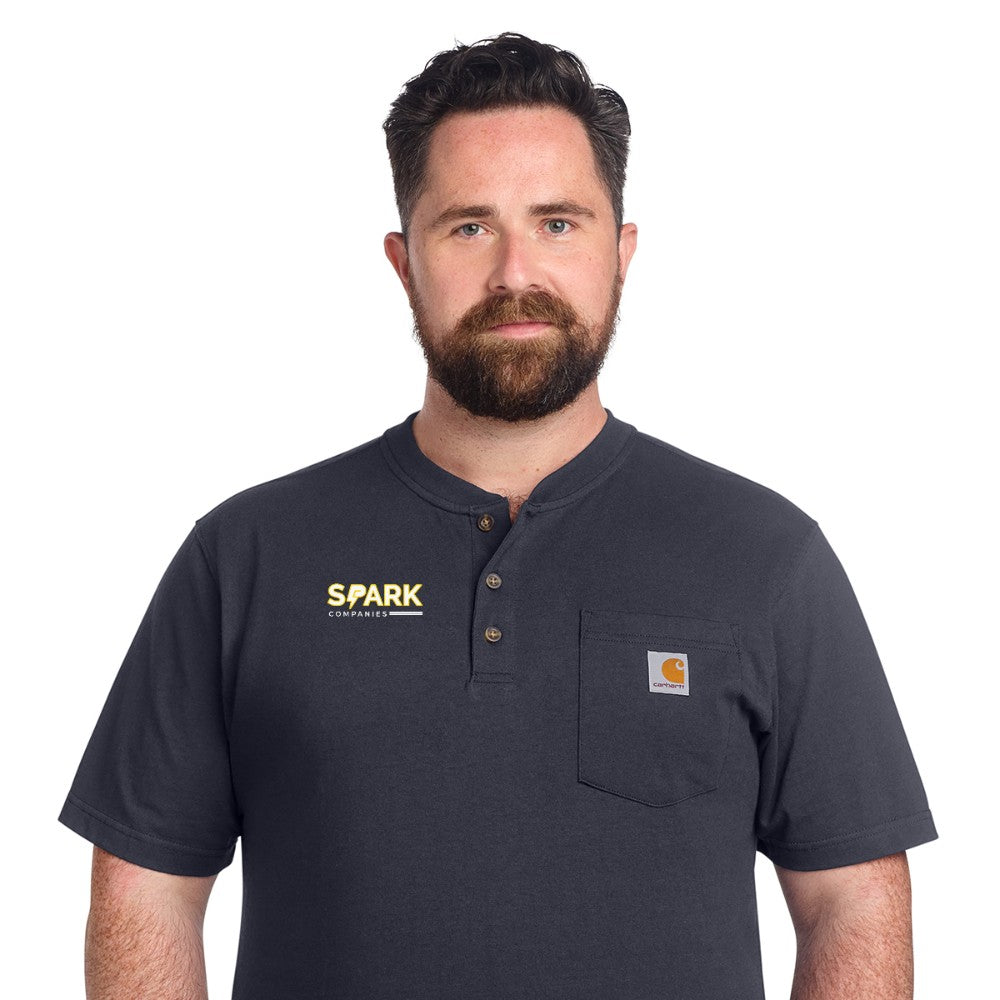 Spark Companies Carhartt Short Sleeve Henley T-Shirt - Navy