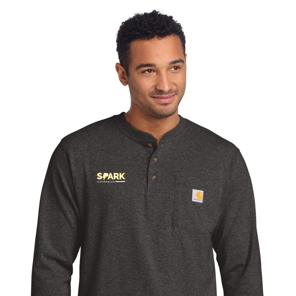 Spark Companies Carhartt Long Sleeve Henley T-Shirt - Carbon Heather