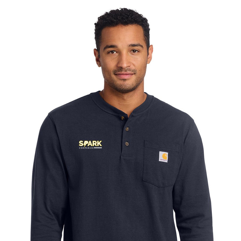 Spark Companies Carhartt Long Sleeve Henley T-Shirt - Navy