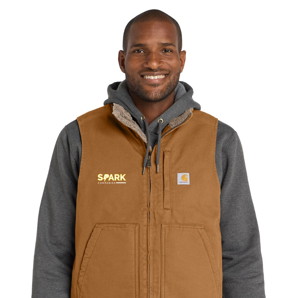 Spark Companies Carhartt Sherpa-Lined Mock Neck Vest - Carhartt Brown