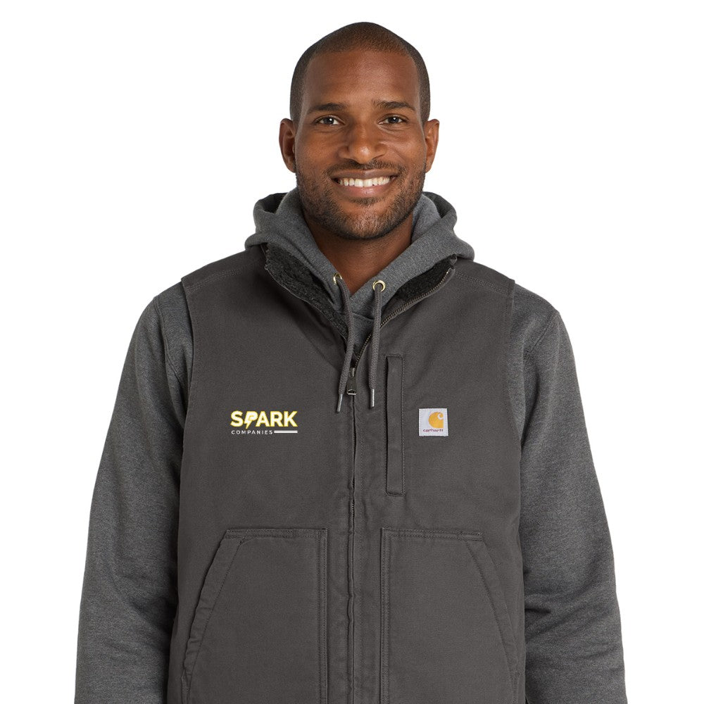 Spark Companies Carhartt Sherpa-Lined Mock Neck Vest - Gravel
