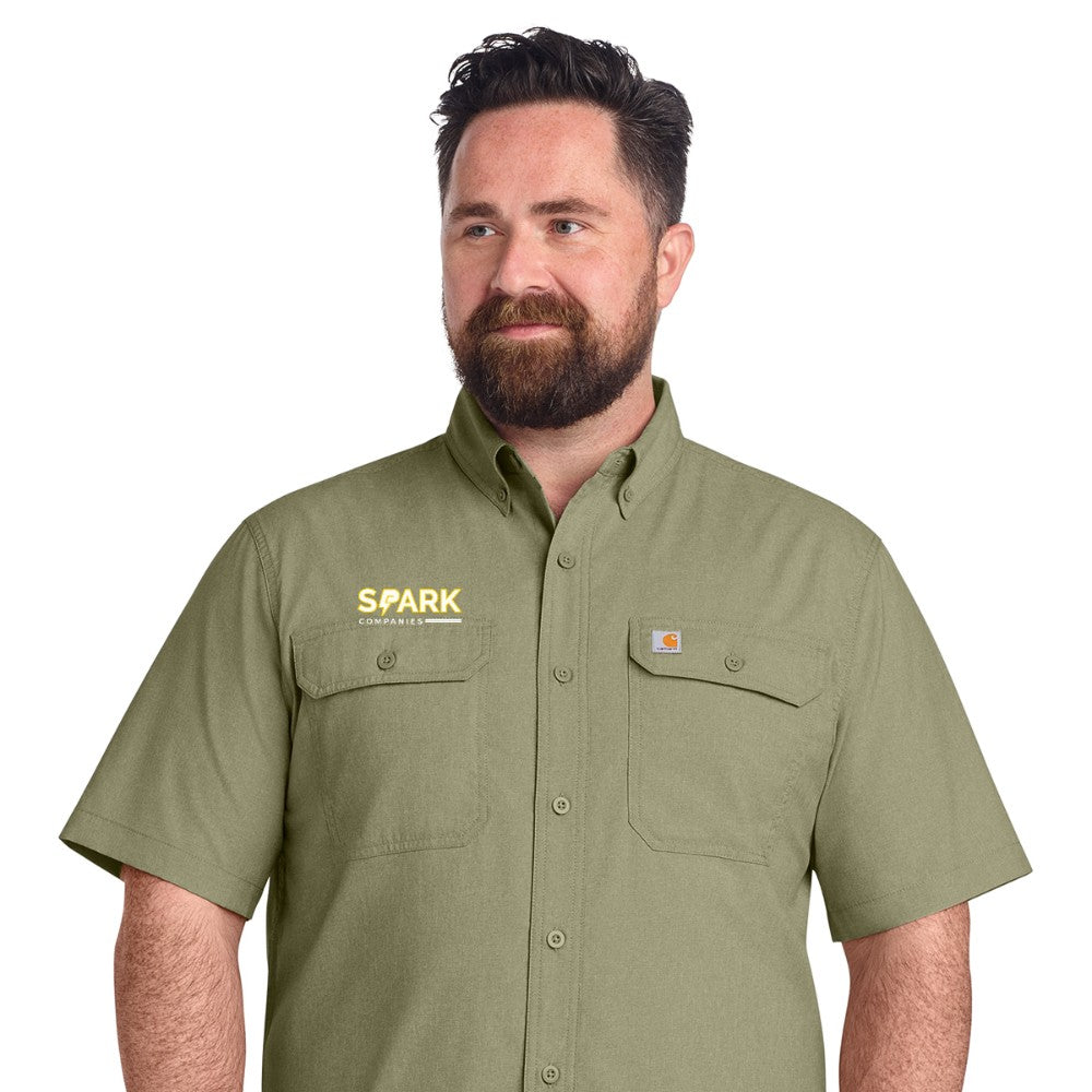 Spark Companies Carhartt Force Solid Short Sleeve Shirt - Burnt Olive