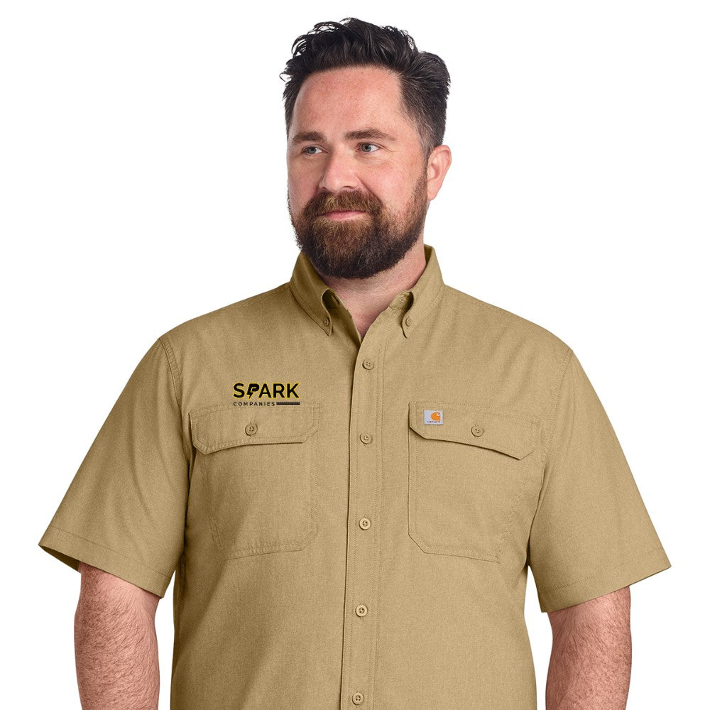 Spark Companies Carhartt Force Solid Short Sleeve Shirt - Dark Khaki