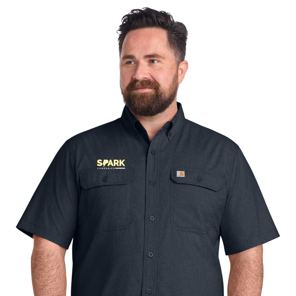 Spark Companies Carhartt Force Solid Short Sleeve Shirt - Navy