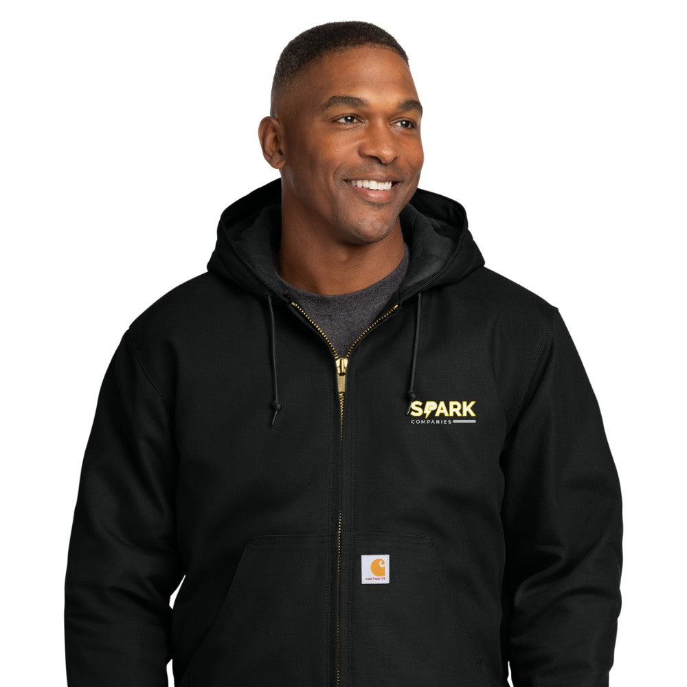 Spark Companies Carhartt Quilted-Flannel-Lined Duck Active Jac - Black