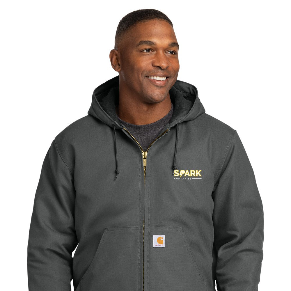 Spark Companies Carhartt Quilted-Flannel-Lined Duck Active Jac - Gravel