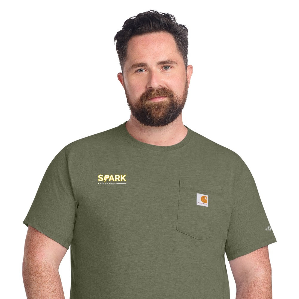 Spark Companies Carhartt Force Short Sleeve Pocket T-Shirt - Basil Heather