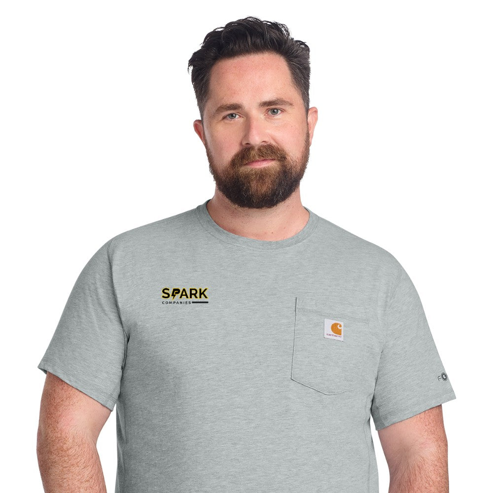 Spark Companies Carhartt Force Short Sleeve Pocket T-Shirt - Heather Grey