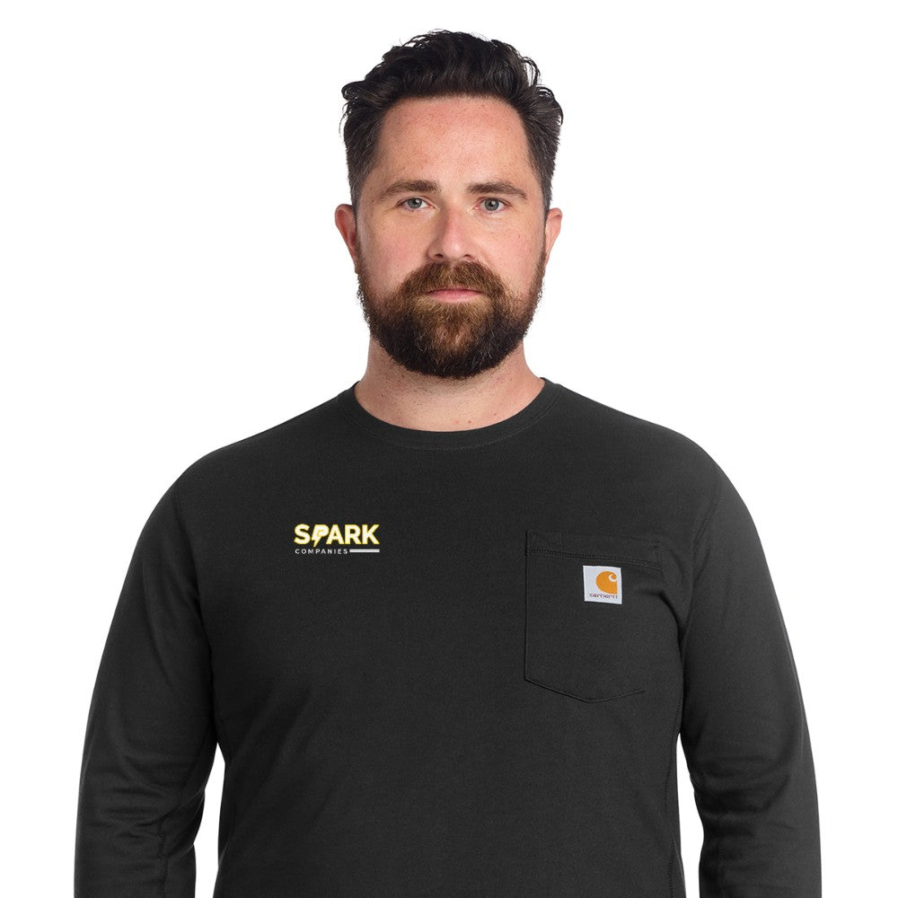 Spark Companies Carhartt Force Long Sleeve Pocket T-Shirt - Black