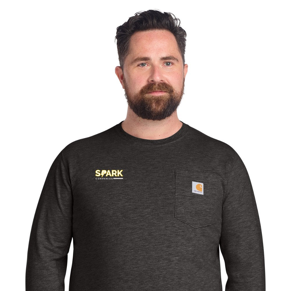 Spark Companies Carhartt Force Long Sleeve Pocket T-Shirt - Carbon Heather