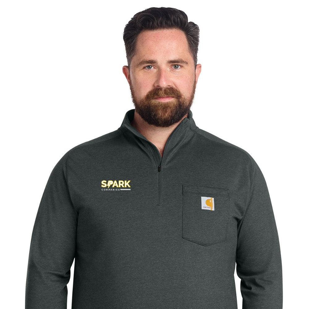 Spark Companies Carhartt Force 1/4-Zip Long Sleeve T-Shirt - Carbon Heather