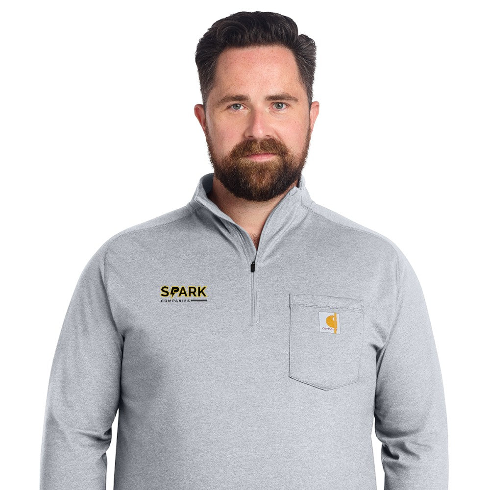 Spark Companies Carhartt Force 1/4-Zip Long Sleeve T-Shirt - Heather Grey