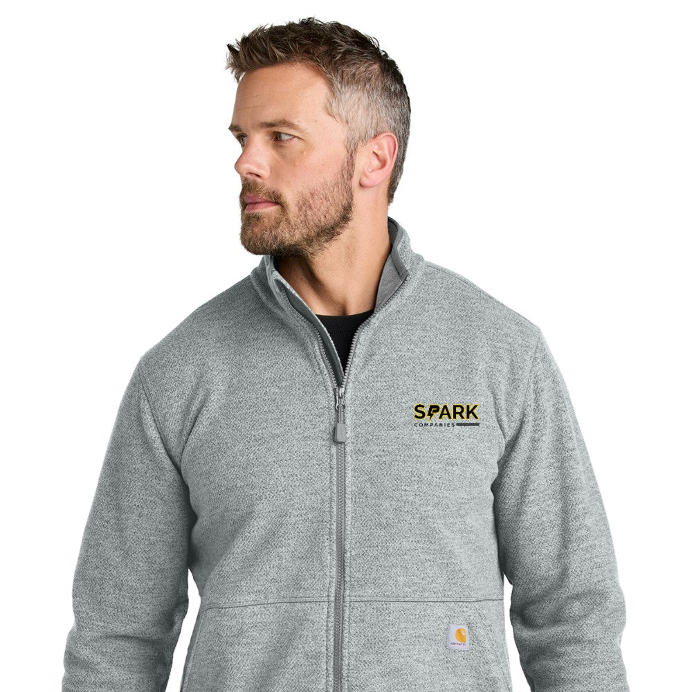 Spark Companies Carhartt Textured Full-Zip Fleece Jacket - Heather Grey