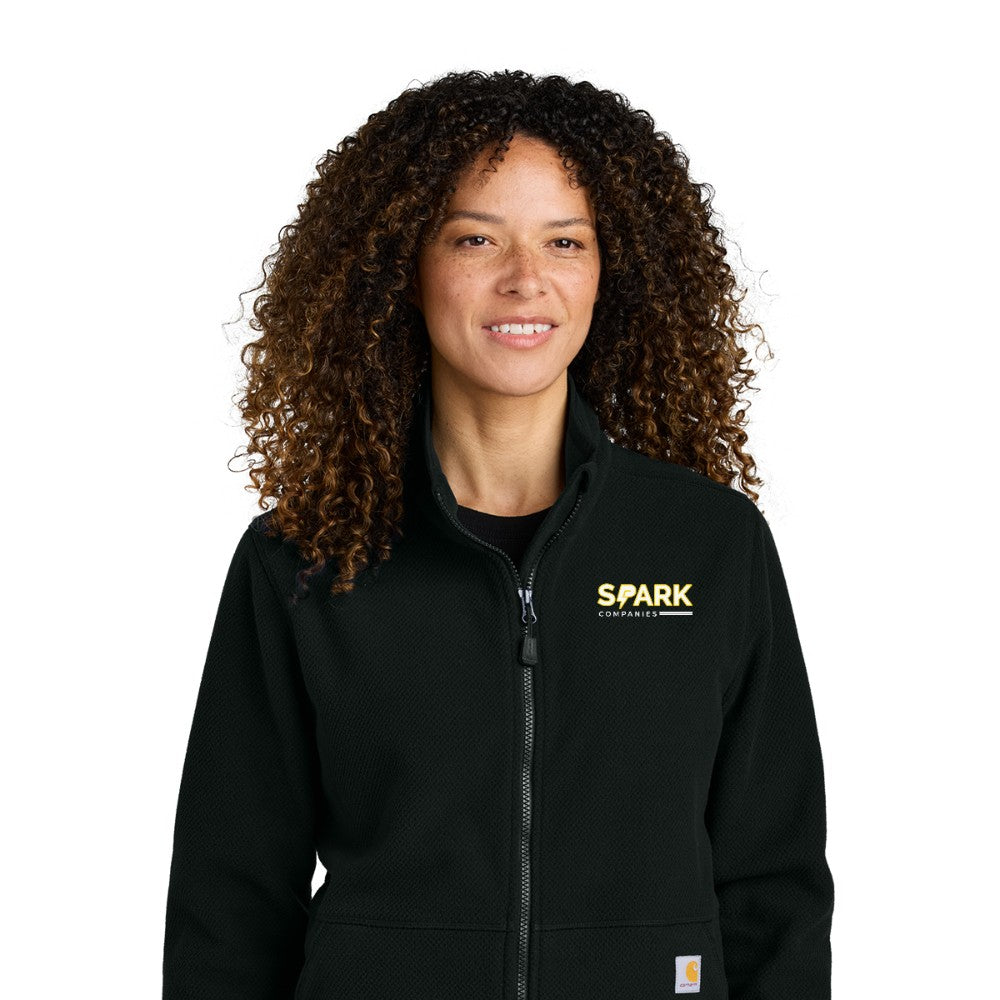 Spark Companies Carhartt Women's Textured Full-Zip Fleece Jacket - Black