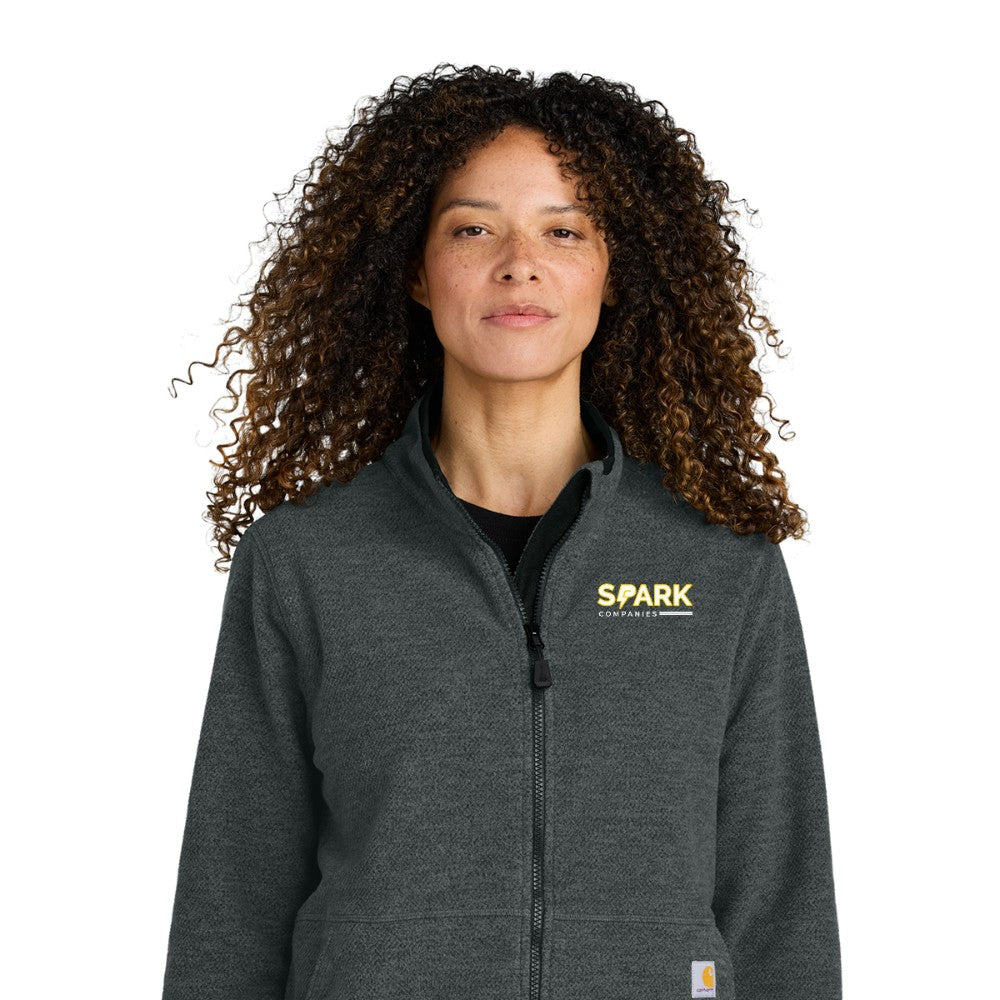 Spark Companies Carhartt Women's Textured Full-Zip Fleece Jacket - Carbon Heather