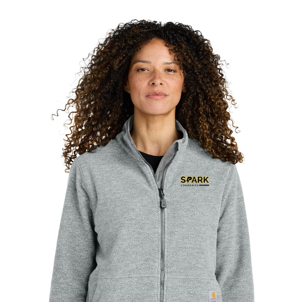 Spark Companies Carhartt Women's Textured Full-Zip Fleece Jacket - Heather Grey
