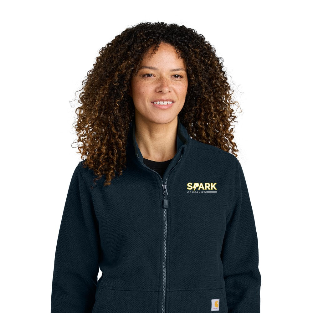 Spark Companies Carhartt Women's Textured Full-Zip Fleece Jacket - Navy