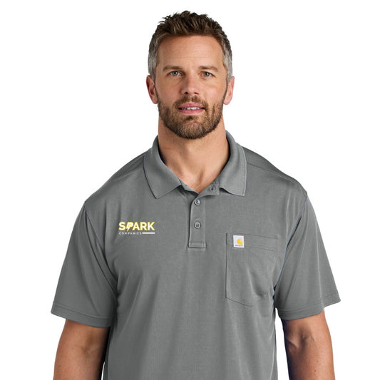 Spark Companies Carhartt Force Snag-Resistant Pocket Polo - Asphalt Grey