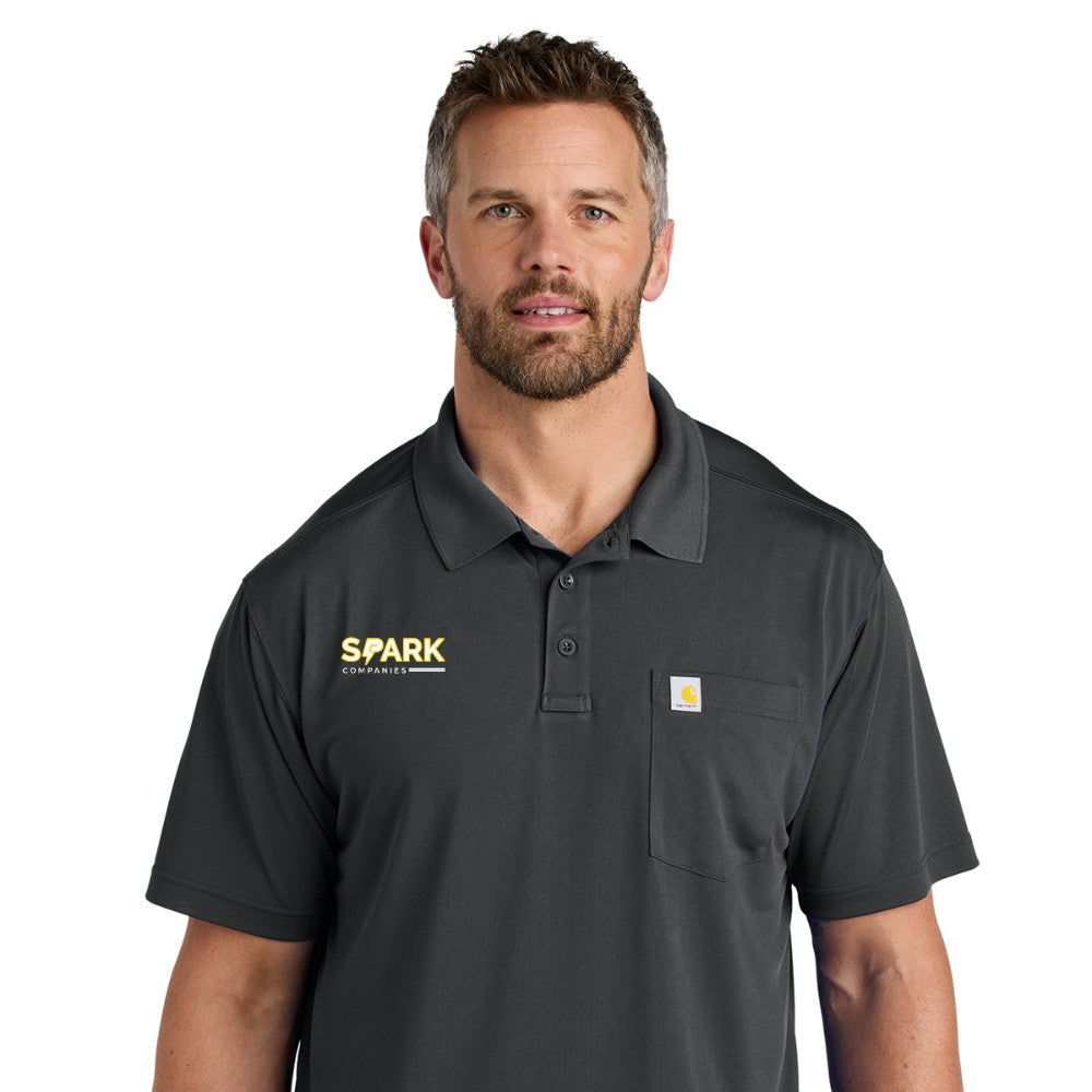 Spark Companies Carhartt Force Snag-Resistant Pocket Polo - Shadow Grey