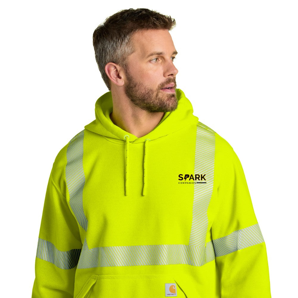 Spark Companies Carhartt ANSI 107 Class 3 Hooded Sweatshirt - Brite Lime