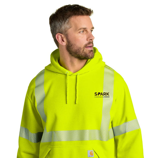 Spark Companies Carhartt ANSI 107 Class 3 Hooded Sweatshirt - Brite Lime