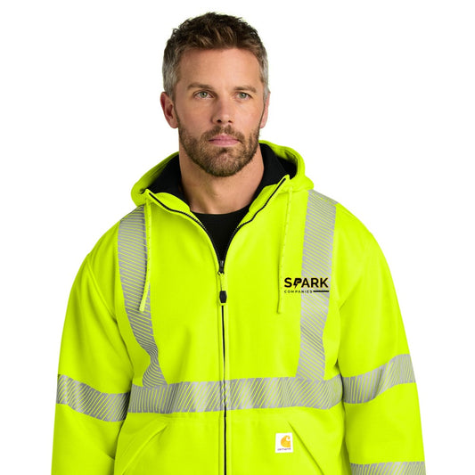 Spark Companies Carhartt ANSI 107 Class 3 Lined Full-Zip Sweatshirt - Brite Lime