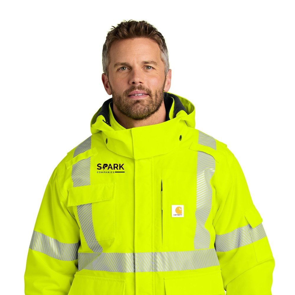 Spark Companies Carhartt ANSI 107 Class 3 Waterproof Heavyweight Insulated Jacket - Brite Lime