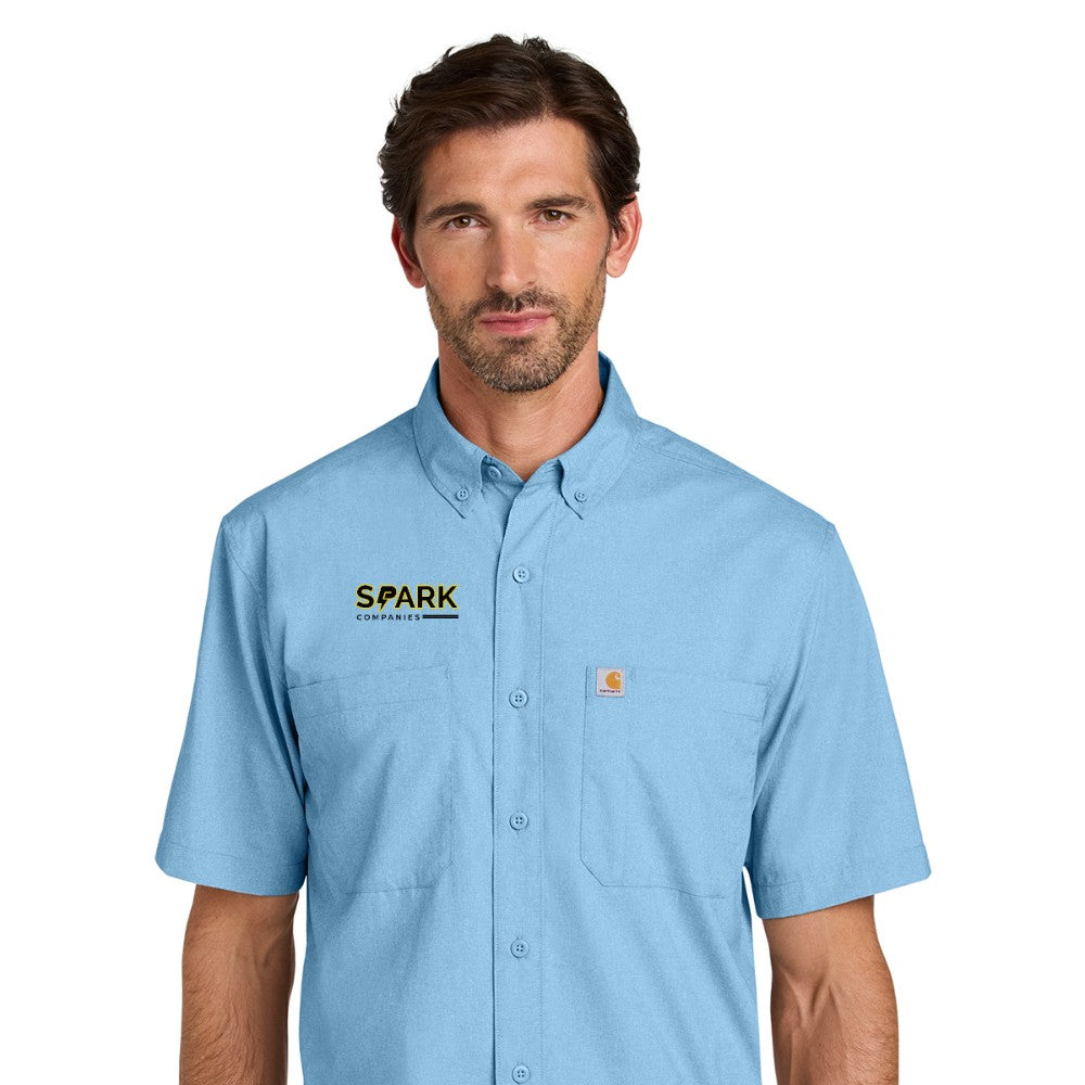 Spark Companies Carhartt Force Sun Defender Short Sleeve Shirt - Fresh Water Blue