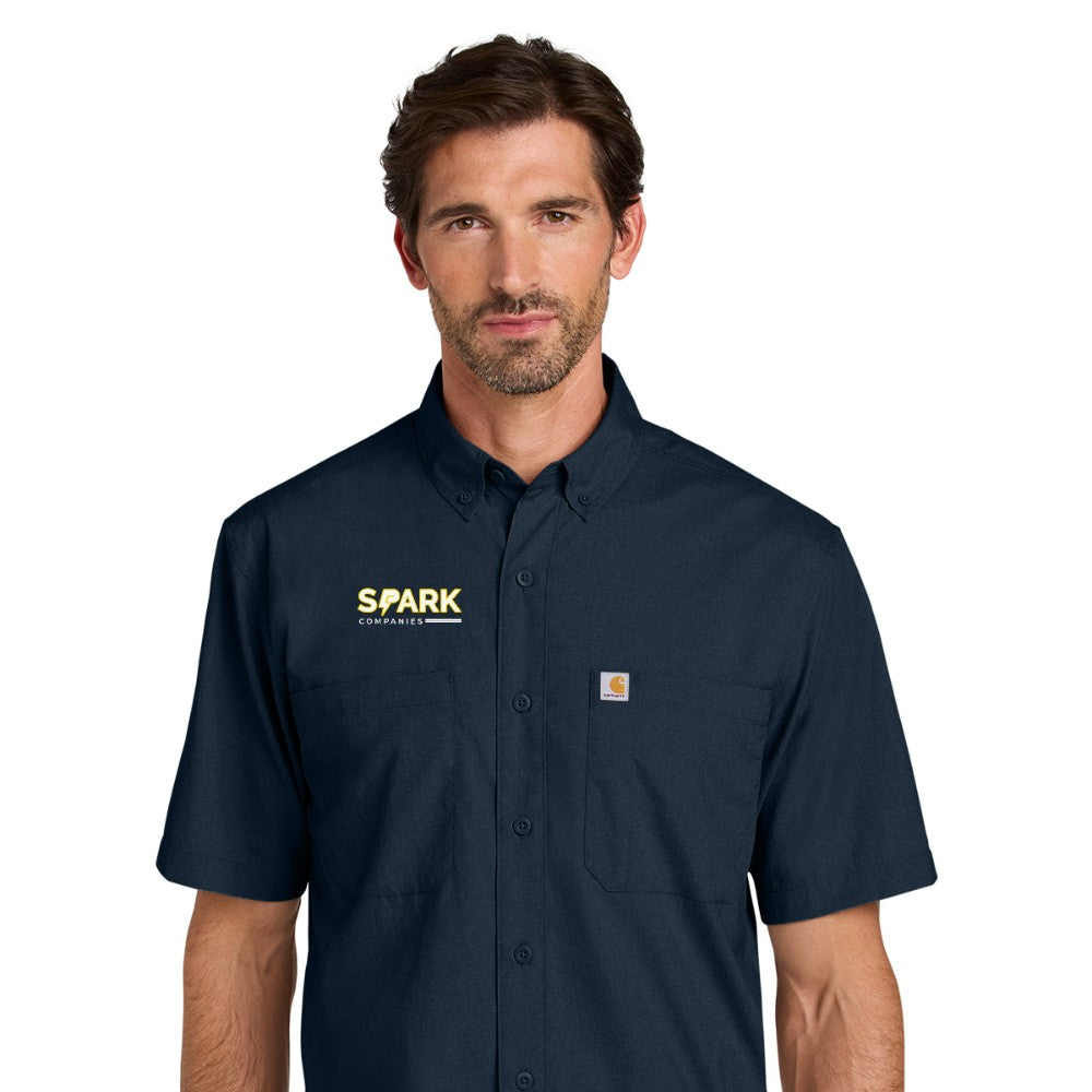 Spark Companies Carhartt Force Sun Defender Short Sleeve Shirt - Navy