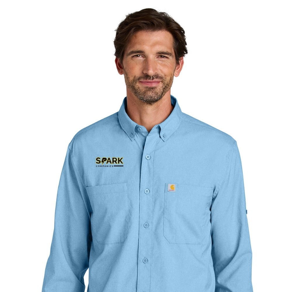 Spark Companies Carhartt Force Sun Defender Long Sleeve Shirt - Fresh Water Blue