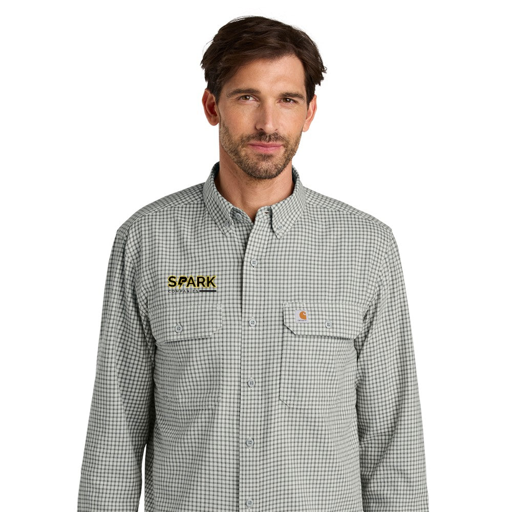 Spark Companies Carhartt Rugged Flex Plaid Long Sleeve Shirt - Check Steel Malt