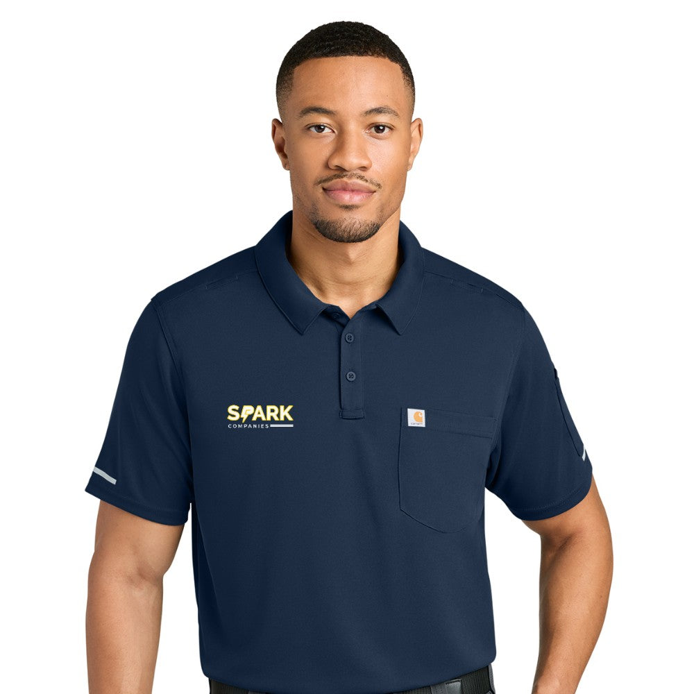 Spark Companies Carhartt FLD & RSCU Polo - Dark Navy