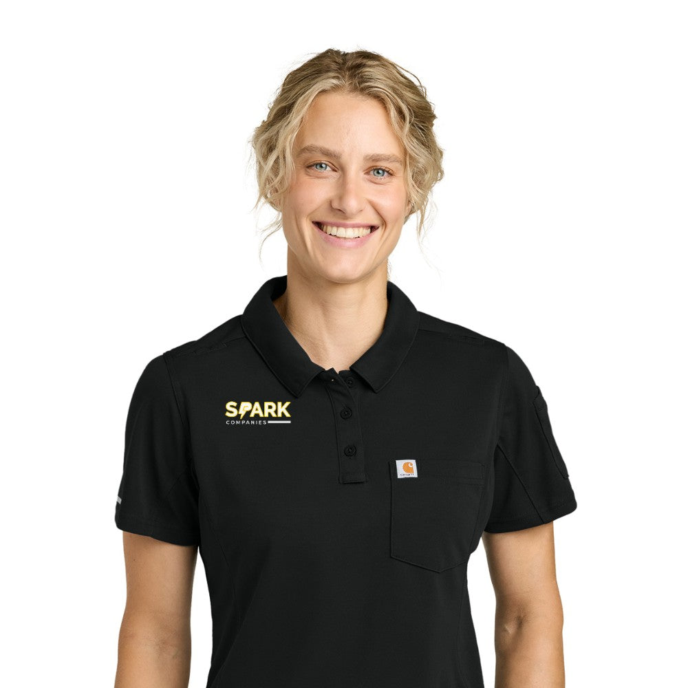 Spark Companies Carhartt Women's FLD & RSCU Polo - Black