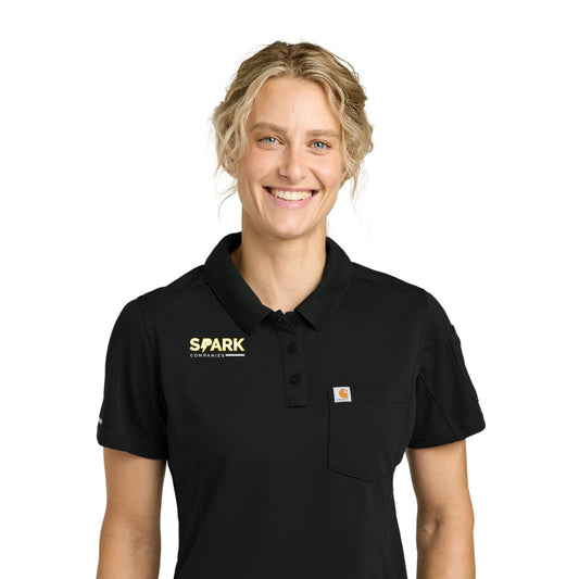 Spark Companies Carhartt Women's FLD & RSCU Polo - Black