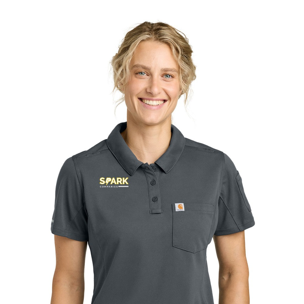 Spark Companies Carhartt Women's FLD & RSCU Polo - Pewter