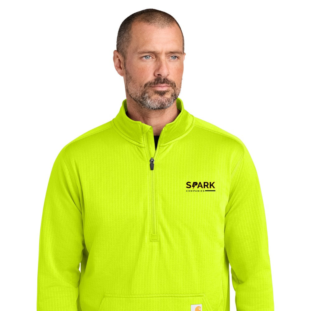 Spark Companies Carhartt Force 1/2-Zip Grid Fleece - Brite Lime
