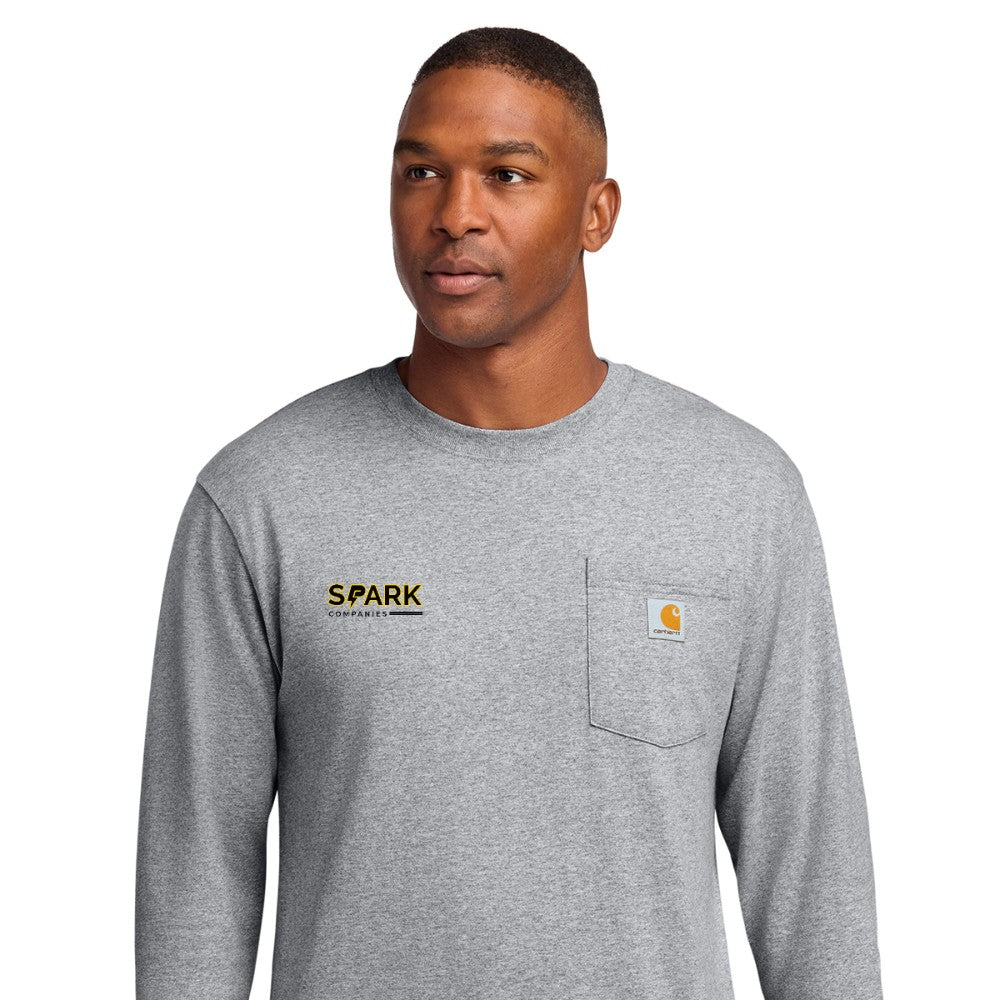 Spark Companies Carhartt Workwear Pocket Long Sleeve T-Shirt - Heather Grey