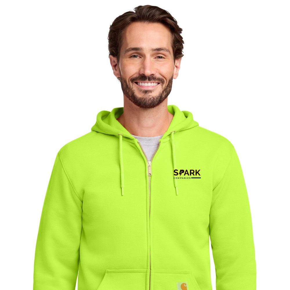 Spark Companies Carhartt Midweight Hooded Zip-Front Sweatshirt - Brite Lime