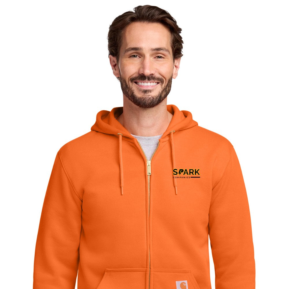 Spark Companies Carhartt Midweight Hooded Zip-Front Sweatshirt - Brite Orange