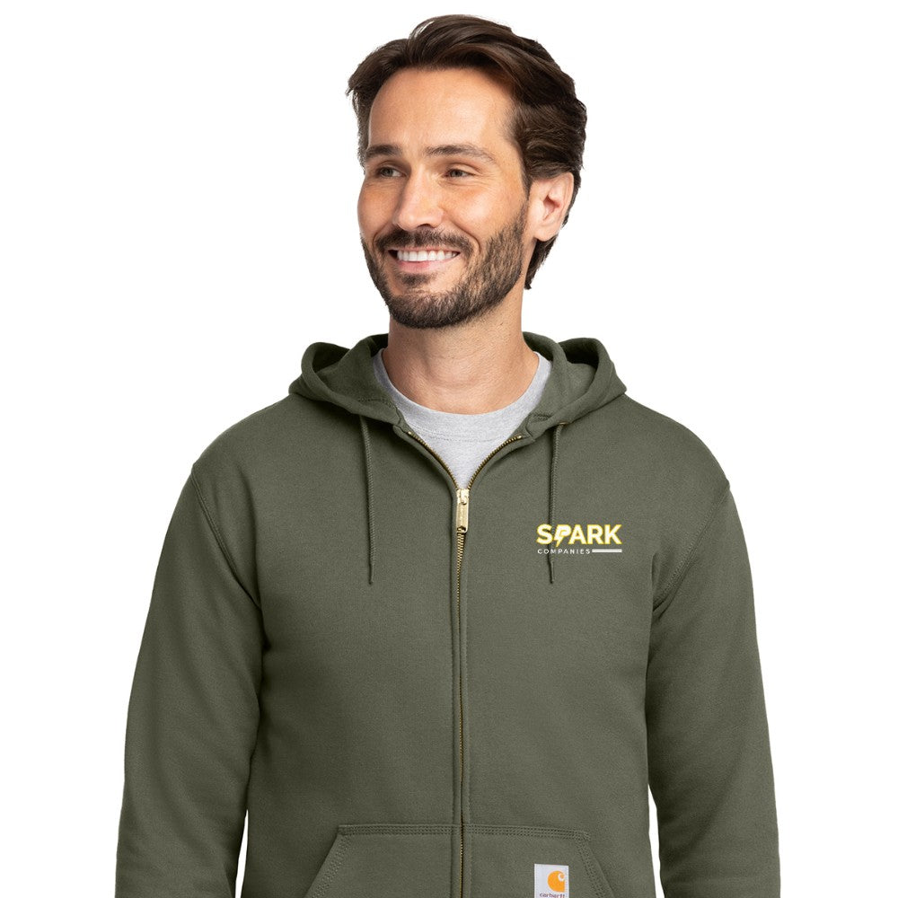 Spark Companies Carhartt Midweight Hooded Zip-Front Sweatshirt - Moss