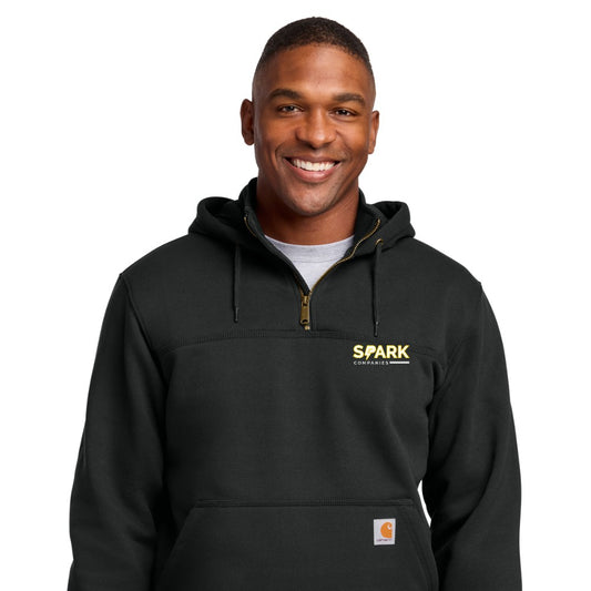 Spark Companies Carhartt Rain Defender Paxton Heavyweight Hooded Zip Mock Sweatshirt - Black