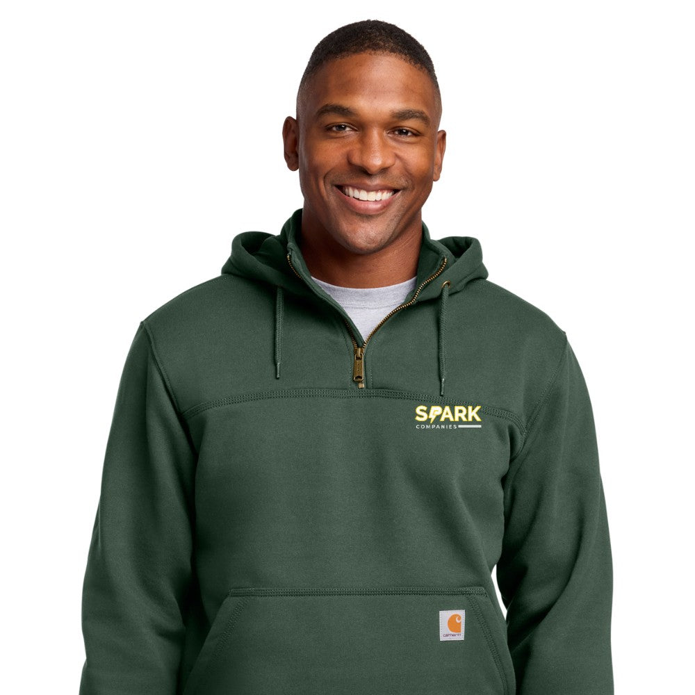 Spark Companies Carhartt Rain Defender Paxton Heavyweight Hooded Zip Mock Sweatshirt - Forestry Green