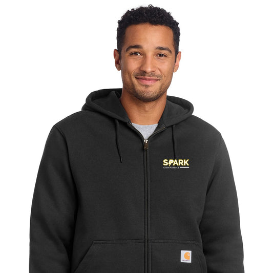 Spark Companies Carhartt Rain Defender Paxton Heavyweight Hooded Zip-Front Sweatshirt - Black