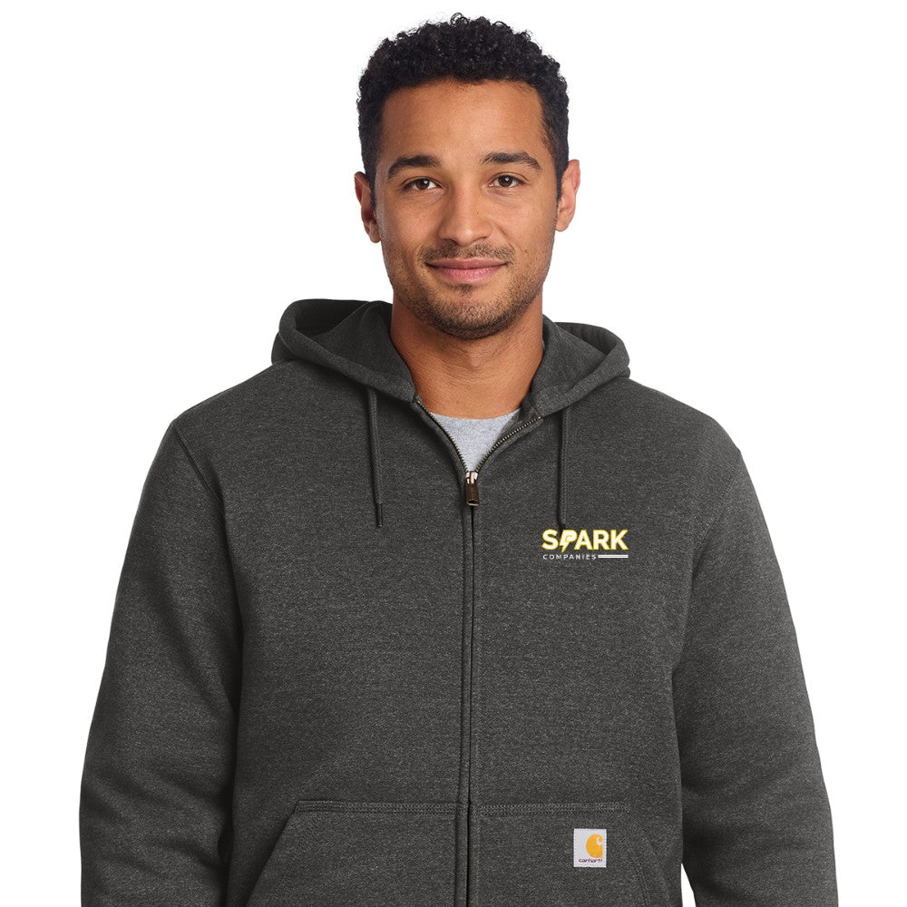 Spark Companies Carhartt Rain Defender Paxton Heavyweight Hooded Zip-Front Sweatshirt - Carbon Heather
