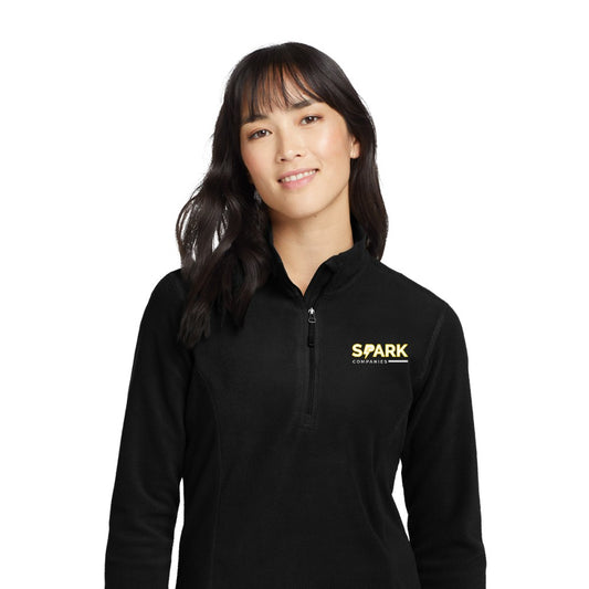 Spark Companies Eddie Bauer Women's 1/2-Zip Microfleece Jacket - Black