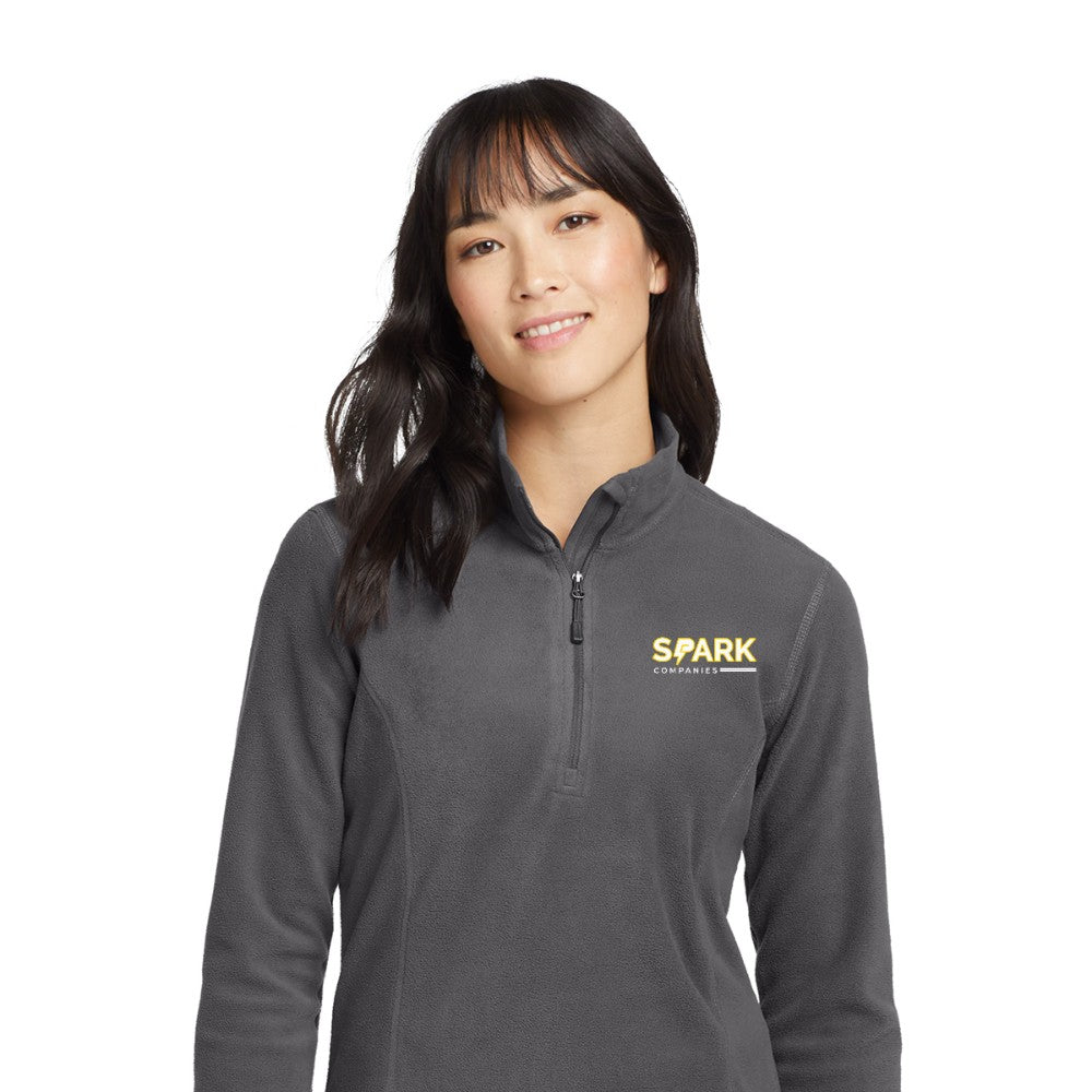 Spark Companies Eddie Bauer Women's 1/2-Zip Microfleece Jacket - Grey Steel
